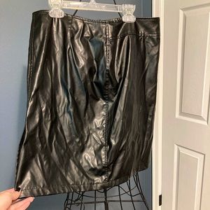 Leather pencil skirt